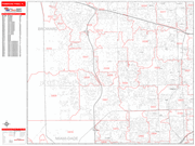 Pembroke Pines  Wall Map Red Line Style